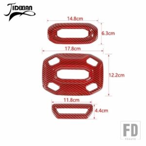 ジープ ラングラー JL グラディエーター JT 2018-23 車読書灯ランプ装飾カバー - Red Carbon Fiber
