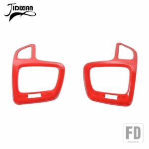 ジープ ABS 車インテリアダッシュボードサイド空調アウトレットベント装飾カバーコンパス 2017-20 - Red
