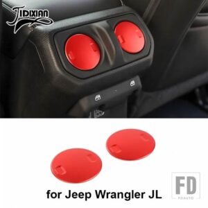 ジープ カーエアコンベントアウトレット装飾カバーアクセサリー ラングラー JL 2018 グラディエーター JT 2018 - red 2 pcs