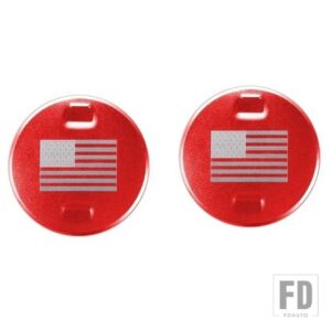 ジープ カーエアコンベントアウトレット装飾カバーアクセサリー ラングラー JL 2018 グラディエーター JT 2018 - red flag 2 PCS