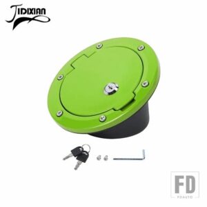 ジープ ラングラー JK 2007-17 燃料タンクキャップカバーとキーロックアクセサリー - light green
