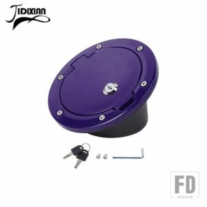 ジープ ラングラー JK 2007-17 燃料タンクキャップカバーとキーロックアクセサリー - purple