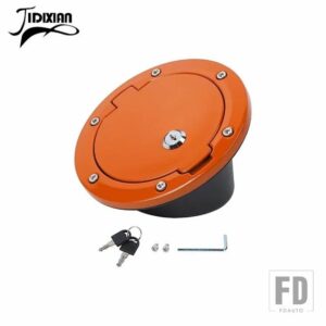 ジープ ラングラー JK 2007-17 燃料タンクキャップカバーとキーロックアクセサリー - Orange