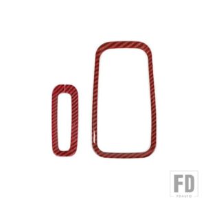 ジープ ABS ギアシフト装飾リングカバーラングラー JK 2011-17 インテリアアクセサリー - red red carbon fiber