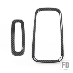 ジープ ABS ギアシフト装飾リングカバーラングラー JK 2011-17 インテリアアクセサリー - Black Carbon Fiber
