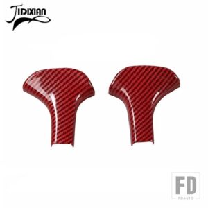 ジープ ギアシフトノブレバーヘッド装飾カバーグランドチェロキー 2014 2015 - red carbon 2 pcs