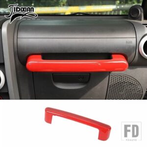 ジープ ラングラー JK 2007 2008 2009 2010 ABS 車内副パイロットハンドル装飾カバーアクセサリー - Red