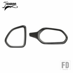 ジープ レネゲード 2016-19 アップインテリアダッシュボードサイド空調ベントアウトレット装飾カバー - carbon fiber grain