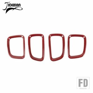 センターコンソール空調ベントアウトレット装飾カバーダッジデュランゴ 2011-16 アップ - Red Carbon Fiber