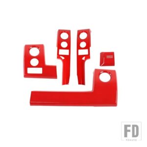 フォード インテリアモールディングカーセンターコンソールダッシュボードパネル装飾カバー F150 2009-14 - red 5 pcs