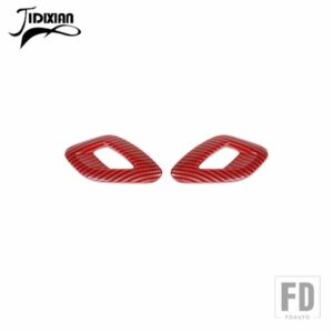 ドアインナーハンドル装飾カバー ダッジチャレンジャー 2015-24 アップ - Red Carbon Fiber