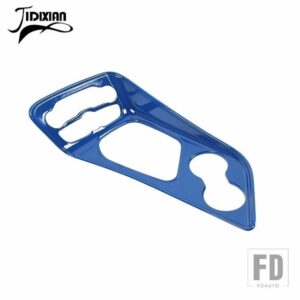 車内ギアシフトカップホルダー装飾パネルカバーダッジチャレンジャー 2015-19 アップアクセサリー - Blue