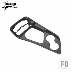 車内ギアシフトカップホルダー装飾パネルカバーダッジチャレンジャー 2015-19 アップアクセサリー - Carbon Fiber Black