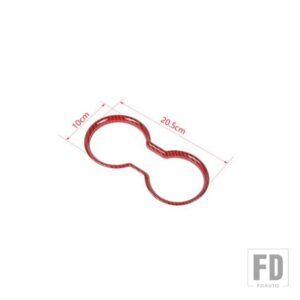 ジープ ラングラー JK 2011-17 車内フロントウォーターカップホルダー装飾カバー - Red Carbon Fiber