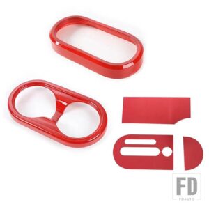 ジープ ギアシフトパネルカップホルダー装飾カバーラングラー JK 2007 2008 2009 2010 インテリアアクセサリー - red 5 pcs