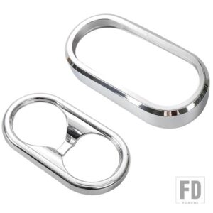 ジープ ギアシフトパネルカップホルダー装飾カバーラングラー JK 2007 2008 2009 2010 インテリアアクセサリー - chrome 2 pc