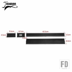 フォード ABS カーセンターコンソールダッシュボード副パイロットステアリングホイール装飾カバーステッカー F150 2015-2020 アクセサリー - Black Carbon Fiber