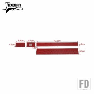 フォード ABS カーセンターコンソールダッシュボード副パイロットステアリングホイール装飾カバーステッカー F150 2015-2020 アクセサリー - Red Carbon Fiber
