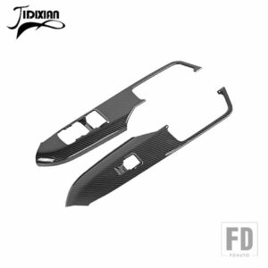 フォード 車室内窓リフトスイッチボタンパネル装飾カバーマスタング 2015-22 - carbon fiber grain