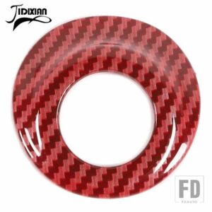 車自動ヘッドライト誘導装飾カバーダッジチャレンジャー 2015-18 アップカーインテリアアクセサリー - Red Carbon Fiber