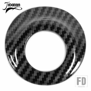 車自動ヘッドライト誘導装飾カバーダッジチャレンジャー 2015-18 アップカーインテリアアクセサリー - carbon fiber grain