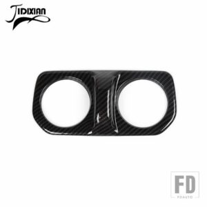 ジープ ラングラー JL グラディエーター JT 2018 アップリアアームレストボックス空調ベントアウトレット装飾カバー - carbon fiber grain