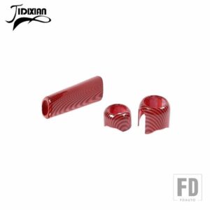 ジープ ハンドブレーキ 4WD ギアシフトノブヘッド装飾カバーラングラー JL グラディエーター JT 2018-24 アップ - Red Carbon Fiber