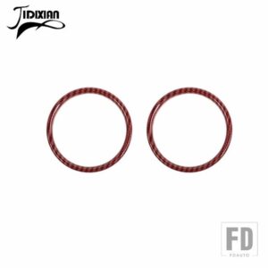 フォード 車室内ドアスピーカー装飾カバーアクセサリーマスタング 2015-23 - Small red carbon