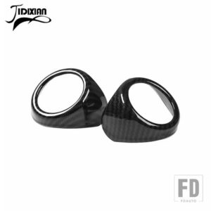 フォード ABS フロントフォグライトランプ装飾カバーマスタング 2015 2016 2017 フォグランプ外装アクセサリー - carbon fiber grain