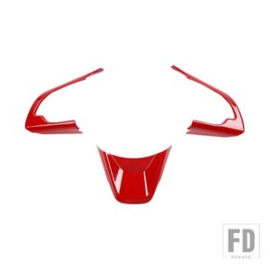 スズキ ステアリングホイール装飾カバーステッカー ジムニー 2019-24 アップカーインテリアアクセサリー - red 3 pcs