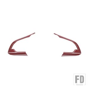 スズキ ステアリングホイール装飾カバーステッカー ジムニー 2019-24 アップカーインテリアアクセサリー - red carbon 2 pcs