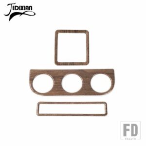 ジープ 車室内窓空調非常灯スイッチ装飾カバーラングラー JK 2011 2012 2013-2017用 - Wood Grain