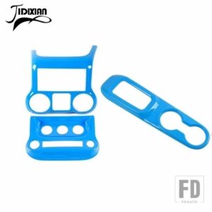 ジープ センターコンソール空調スイッチギアパネル装飾カバーラングラー JK 2011-2017 カーアクセサリー - light blue