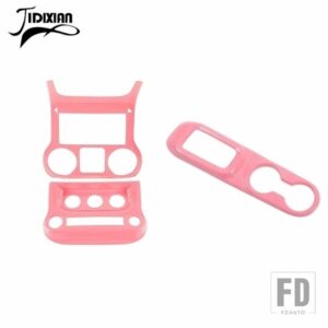 ジープ センターコンソール空調スイッチギアパネル装飾カバーラングラー JK 2011-2017 カーアクセサリー - Pink