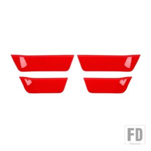 フォード ABS ドア収納ボックスコンパートメントパネル装飾カバーステッカー F150 2021 2022 インテリアアクセサリー - Red