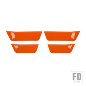 フォード ABS ドア収納ボックスコンパートメントパネル装飾カバーステッカー F150 2021 2022 インテリアアクセサリー - Orange