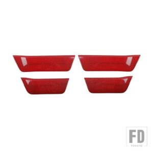 フォード ABS ドア収納ボックスコンパートメントパネル装飾カバーステッカー F150 2021 2022 インテリアアクセサリー - Red Carbon Fiber