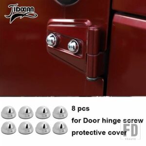 ジープ 車外装ドアヒンジネジ A ピラーフードエンジンエアインレットネジ装飾カバーラングラー JK 2007-2017 - chrome door screw 8