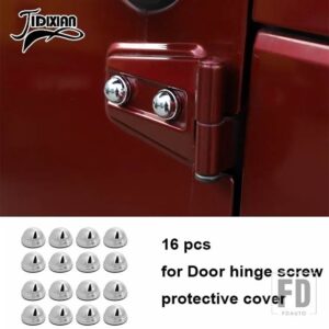 ジープ 車外装ドアヒンジネジ A ピラーフードエンジンエアインレットネジ装飾カバーラングラー JK 2007-2017 - door screw 16