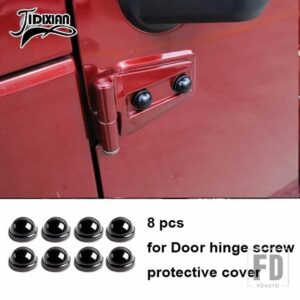 ジープ 車外装ドアヒンジネジ A ピラーフードエンジンエアインレットネジ装飾カバーラングラー JK 2007-2017 - black door screw 8pc