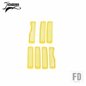 ジープ ラングラー JL グラディエーター JT 2018-23 フロントグリルメッシュ装飾カバーアクセサリー - Yellow