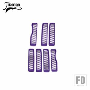 ジープ ラングラー JL グラディエーター JT 2018-23 フロントグリルメッシュ装飾カバーアクセサリー - purple