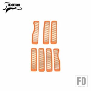ジープ ラングラー JL グラディエーター JT 2018-23 フロントグリルメッシュ装飾カバーアクセサリー - Orange