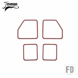フォード ABS ドアスピーカースピーカー装飾カバー F150 2015-20 インテリアアクセサリー - Red Carbon Fiber