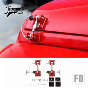 ジープ 車外装エンジンフードラッチキャッチロックラングラー JK 2007-17 - red with key