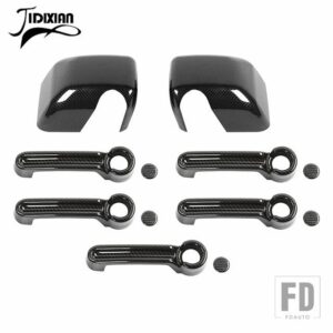 ジープ バックミラードアハンドル装飾カバーラングラー JK 2007-17 - 4 Door Carbon Fiber