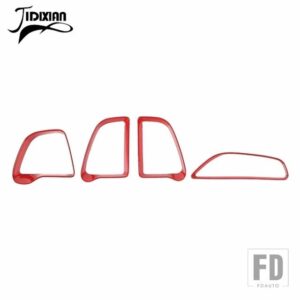 ダッジチャレンジャー 2015-24 カーエアコンベントアウトレット装飾カバー - Red Carbon Fiber