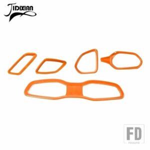 ジープ 車インテリアセンターコンソールダッシュボード空調ベントアウトレット装飾カバーレネゲード 2016 2017 2018 アップ - Orange