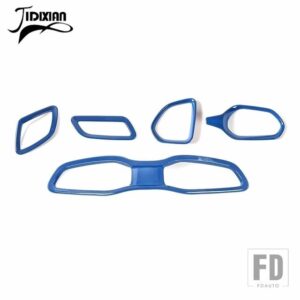ジープ 車インテリアセンターコンソールダッシュボード空調ベントアウトレット装飾カバーレネゲード 2016 2017 2018 アップ - Blue