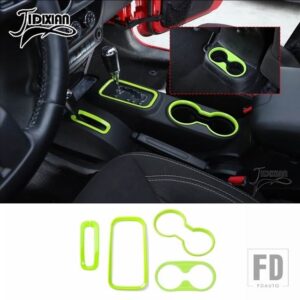 ジープ ラングラー JK 2011-17 フロントリアカップホルダーギアシフト内装装飾カバー - light green